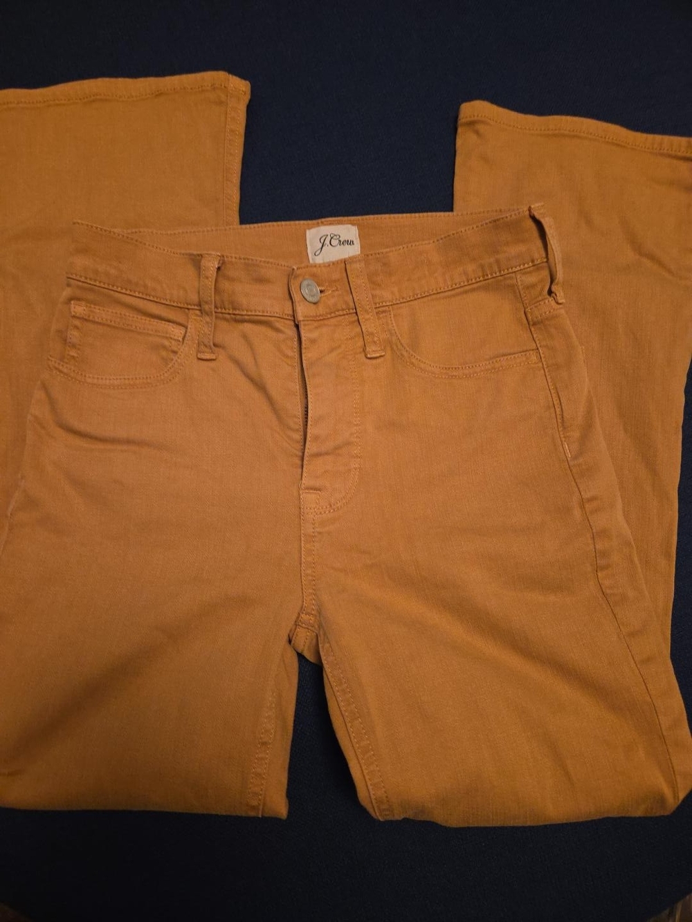 J.Crew Billie Demi Boot Crop Jeans Size 23 Camel Brown 9" Stretch
